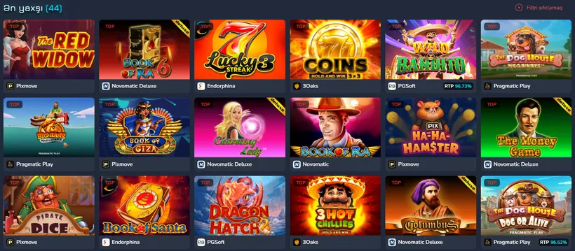 Neon Club oyunları və kateqoriyalar